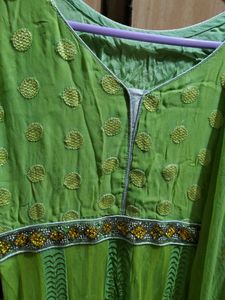 Green Embroidered Anarkali with Dupatta