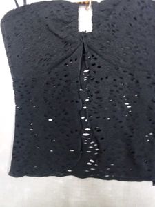 Black Lace Chain Top