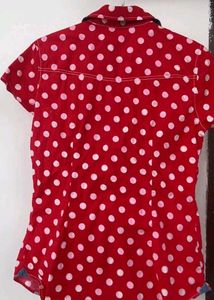 Red Polka Dot Button Down