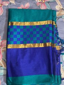 Blue Silk Cotton Saree