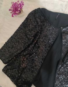 Sparkly Black Sequin Jacket