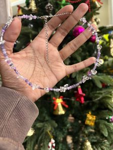 Amethyst &amp; Crystal Beaded Necklace