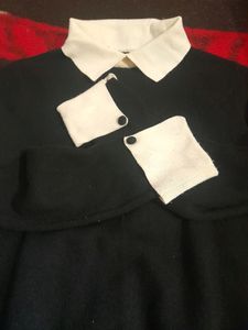 White Collar Black Winter Sweater