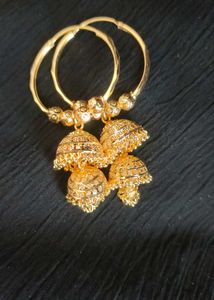 Golden Jhumka Earrings