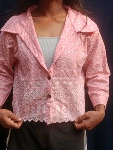 Pink Embroidered Jacket