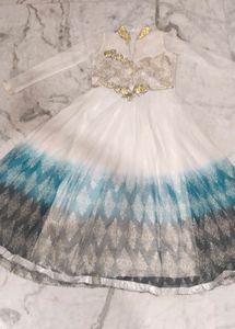 Off White Party Wear Gown