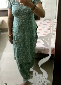 Green Printed Suit
