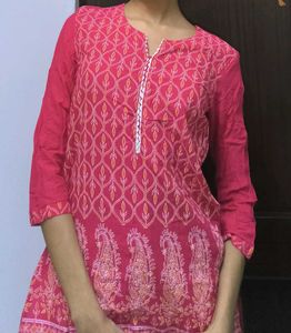 Pink Printed Kurta