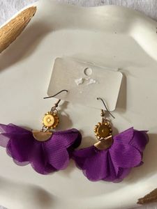 Purple Flower Earrings