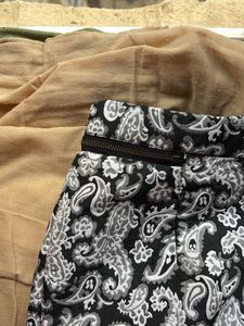 pencil skirt with black and white pattern