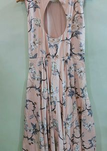 Peach Floral Party Wear Gown Set Women