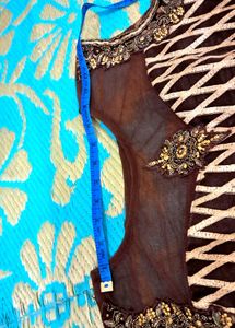 Brown   Skin Color  Organza  Dress.