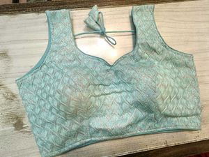 Sleeveless Sky Blue Blouse