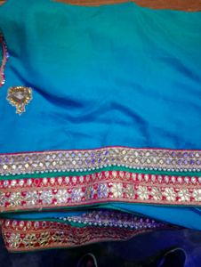 Elegant Contract Saree With Blouse