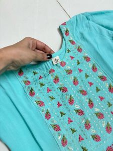 Aqua Aalia Cut Embroidered Kurta