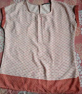 Printed Nude Top