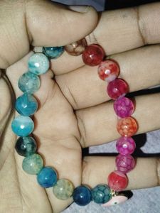 Germstone  Evil Eye Bracelet Dragon Veined