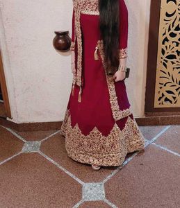 Maroon Embroidered Lehenga Choli