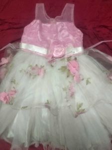 rose Floral Tulle Party Dress