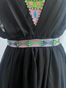 🖤 Black Boho-Chic Maxi Dress – Embellished Beauty