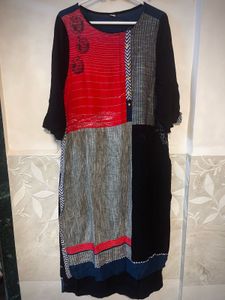 Sale 2 Kurti Combo- Stripped And Patchwork