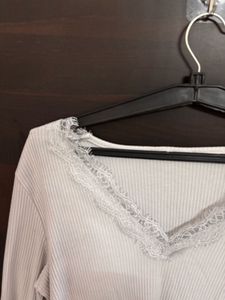 Lace Trim Crop Top