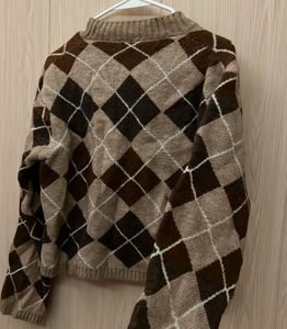 Argyle Knit Cardigan