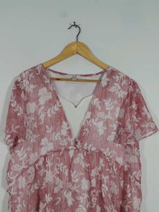 Pink Printed Oversized Top Women&#39;s