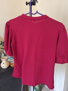 Maroon Puff Sleeve Top