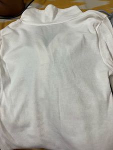 White Ribbed Crop Top
