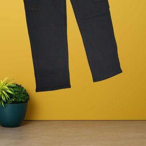 women Black Cargo jeans size 28 (O-72)