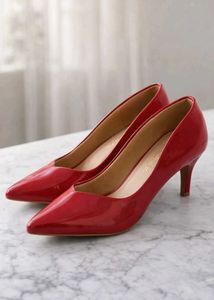Red Kitten Heel Pumps