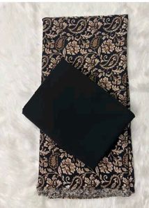 Black & Gold Paisley Dress Material