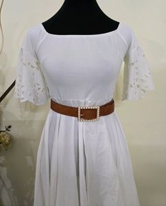 Shein Party Casual Wear Elegant White Dress