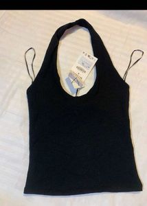 Zara Black Halter Top