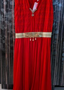 Elegant Red Ethnic Gown