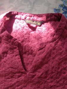 Embroidered Top with Lace Detail