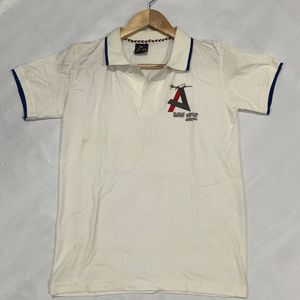 White Half-Sleeve Polo T-Shirt – Chest 36”