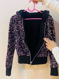 Sparkly Sequin Zip-Up Hoodie