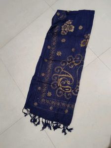 Elegant Blue &amp; Gold Dupatta