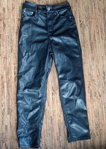 Black Faux Leather Pants