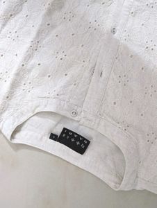 Off White Floral Embroidered Top