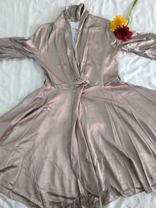 Elegant Satin-Mini Flared Dress