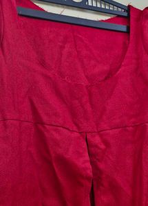 Red Velvet Flared Sleeve Top