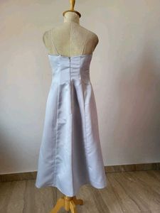 Elegant Grey Satin Dress