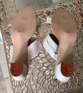 Party Wear White One Toe Heels