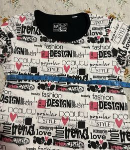 White Cartoon Print T-Shirt