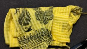 Yellow &amp; Black Printed Kurta