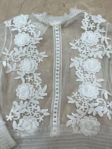 White Floral Lace Blouse