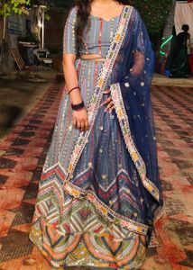 Lehenga With Stitched Designer Blouse And Dupatta